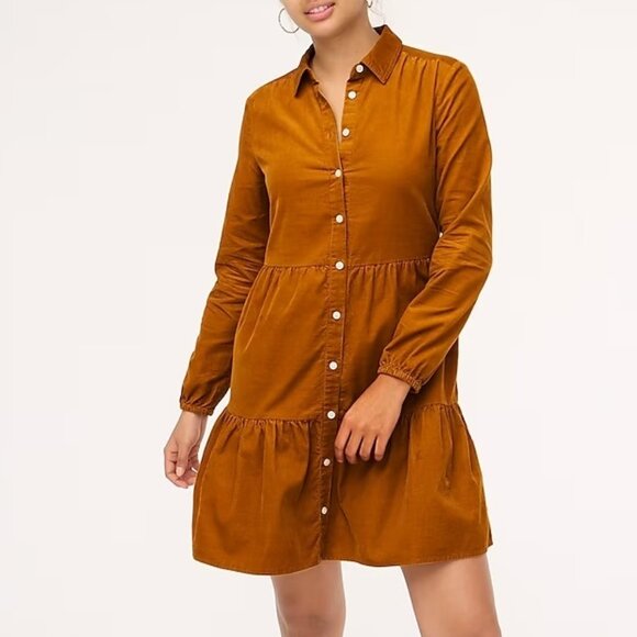 J. Crew Factory Dresses & Skirts - J.Crew Factory Corduroy Collared Mini Shirtdress